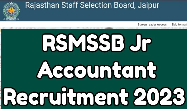 RSMSSB Jr Accountant Recruitment