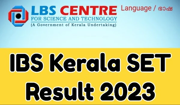 LBS Kerala SET Result